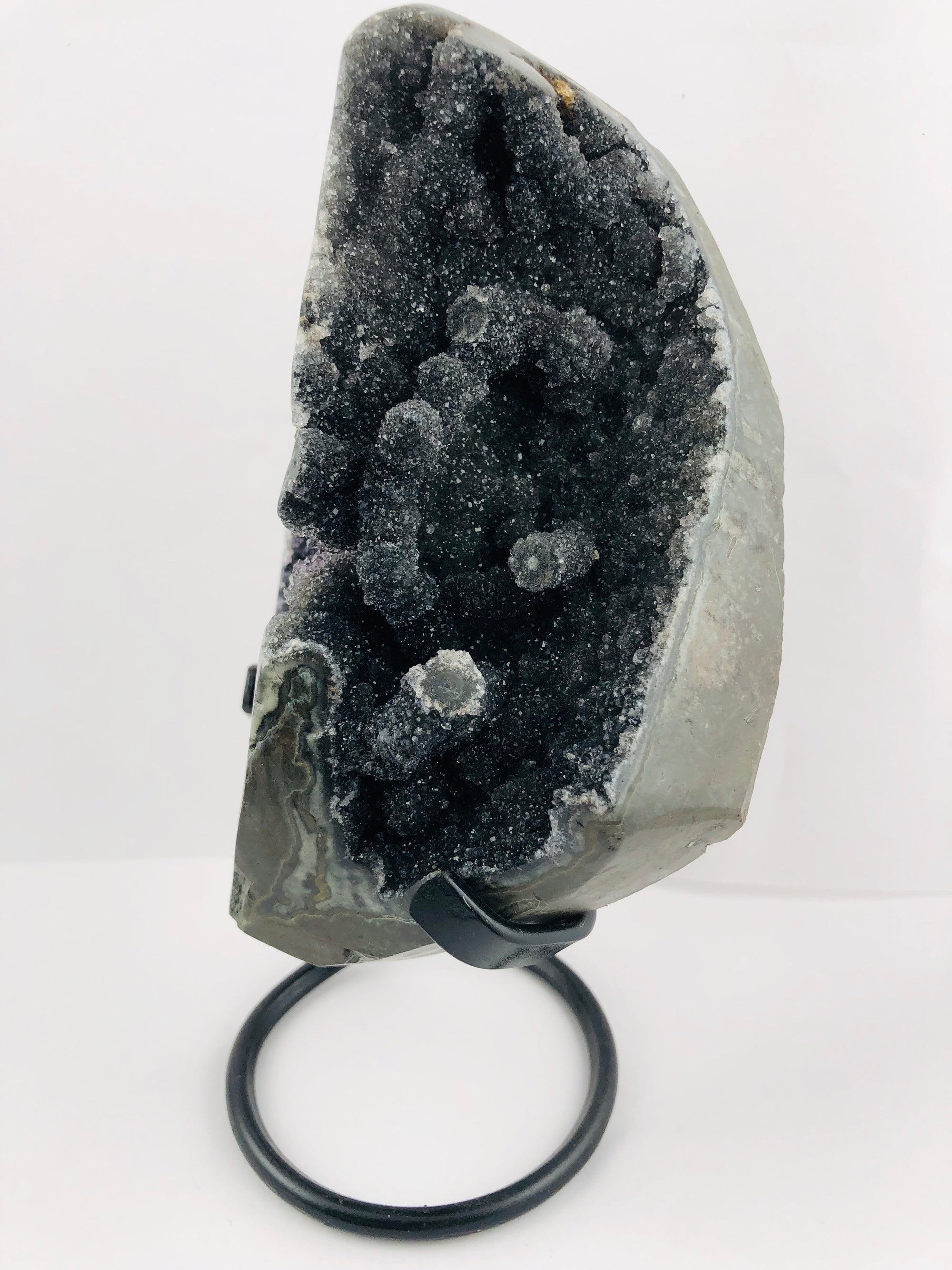 Druzy Black Quartz Stalactite Formation