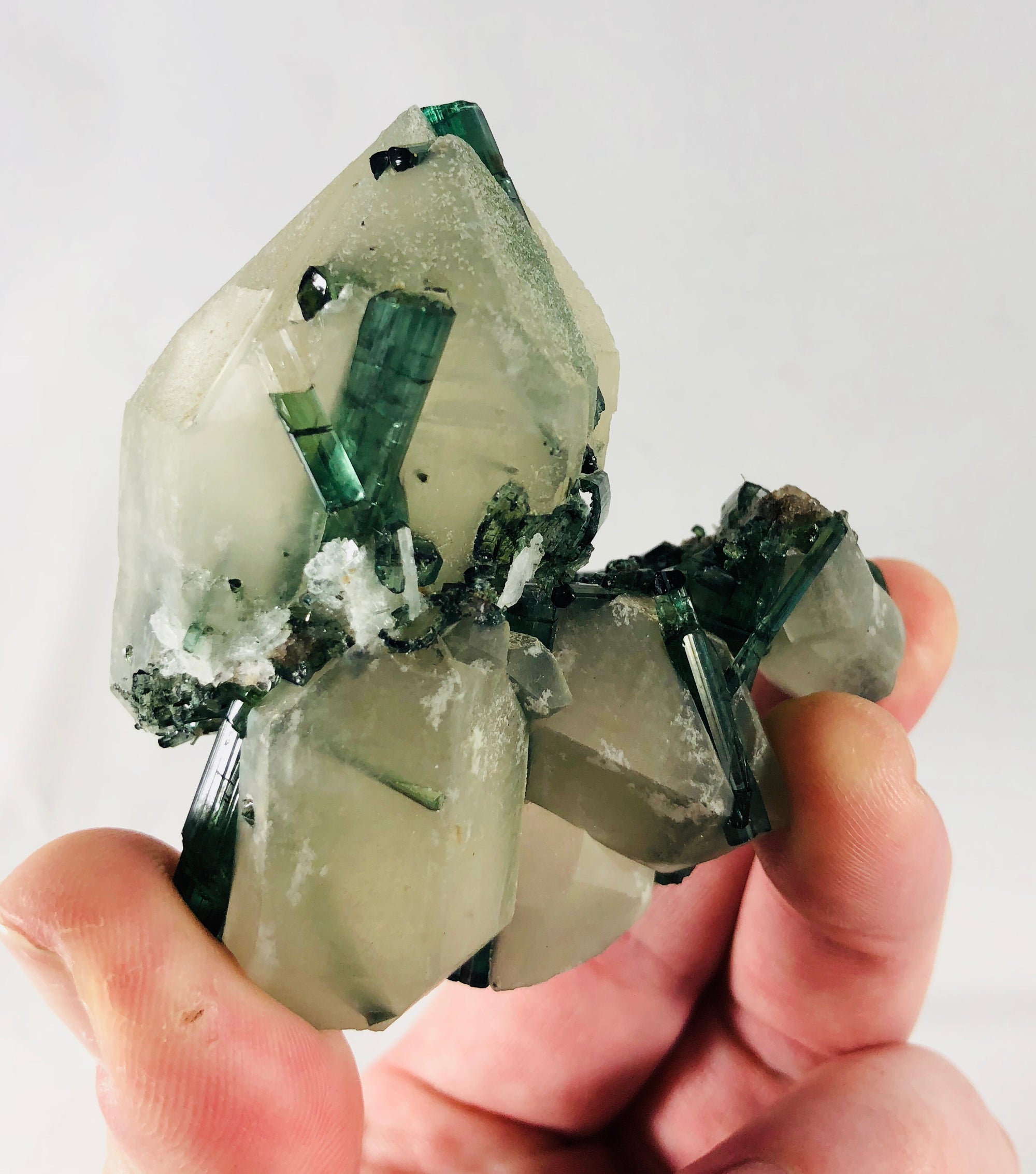 Quartz with Green Tourmaline