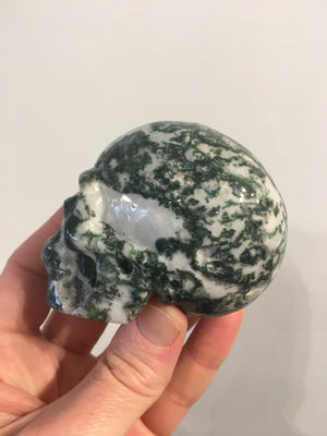 Moss Agate Skull