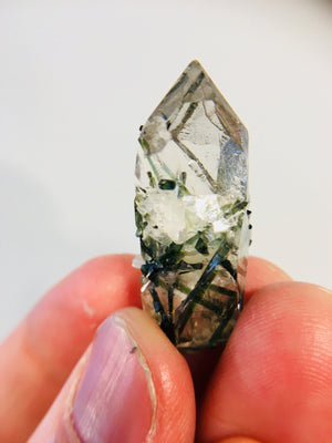 Quartz w/ Green Tourmaline, Brasil