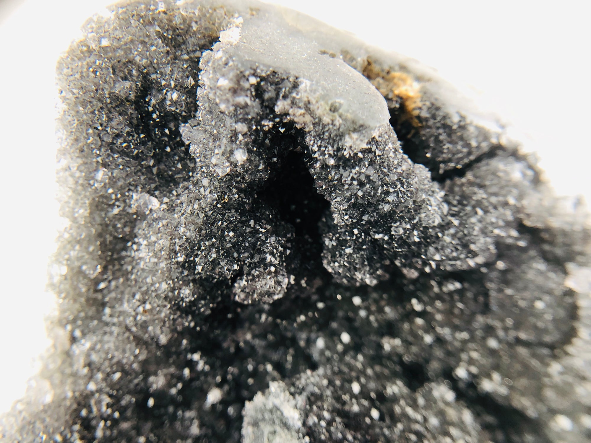 Druzy Black Quartz Stalactite Formation