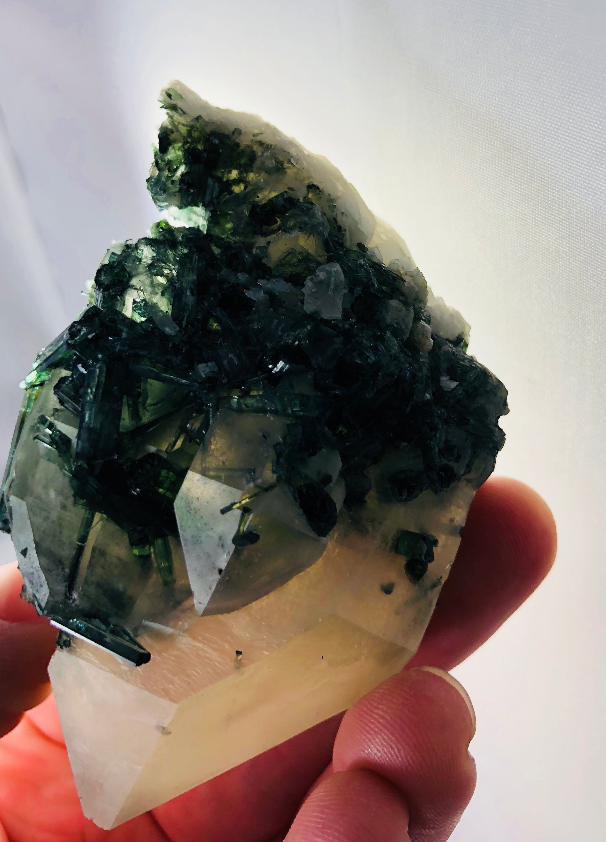 Quartz with Green Tourmaline
