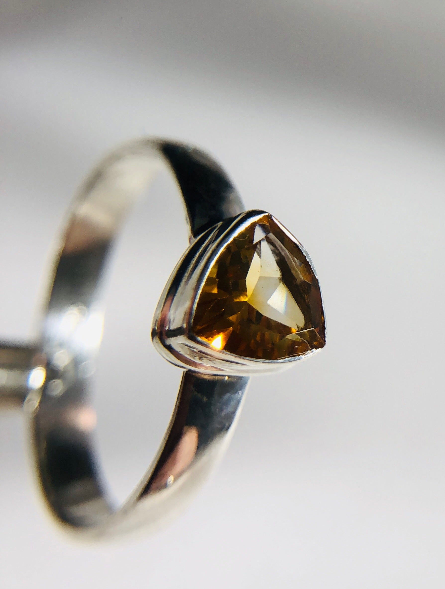 Faceted Natural Citrine Ring