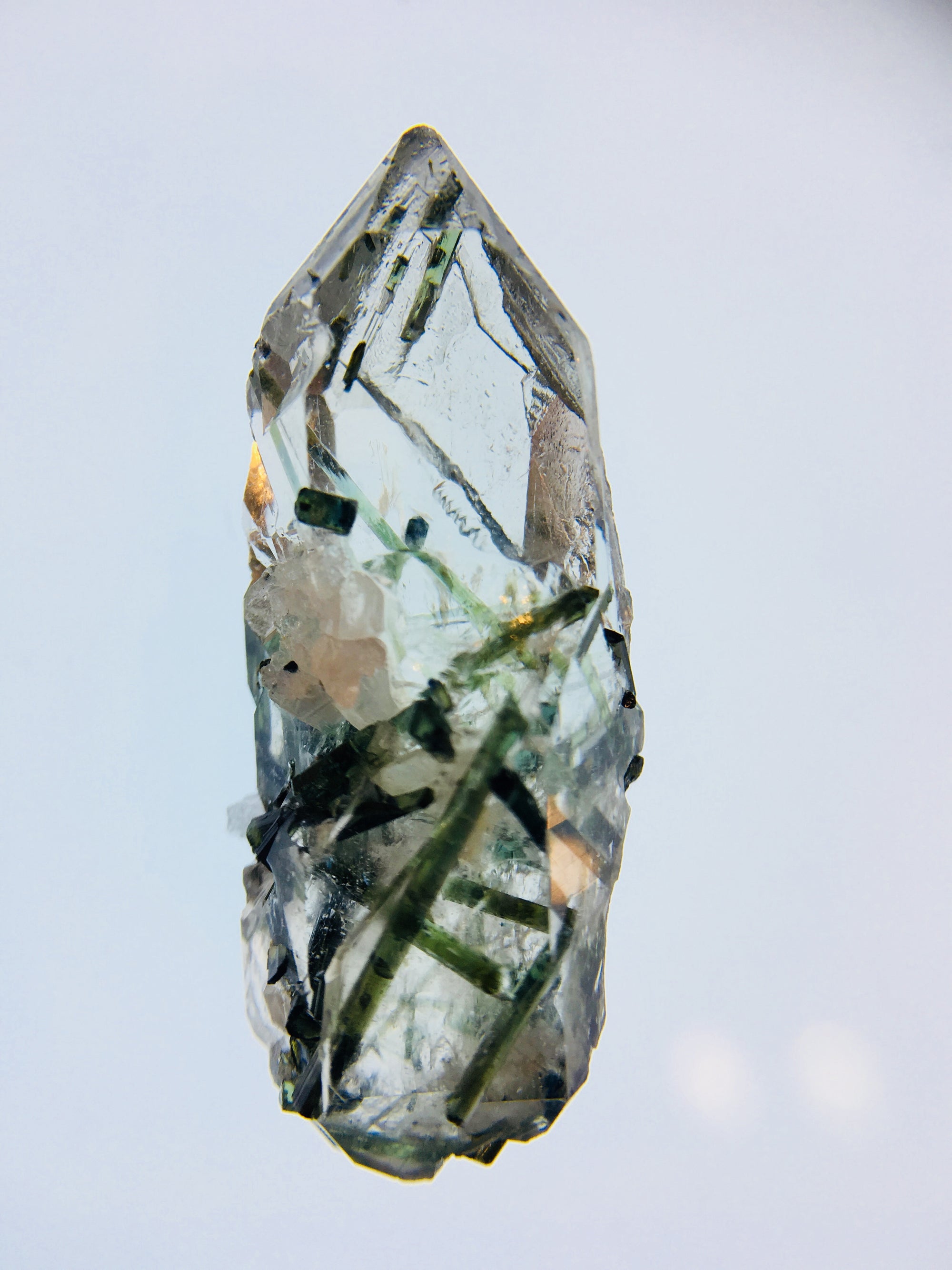 Quartz w/ Green Tourmaline, Brasil