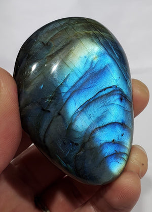 Electric Blue Labradorite Palm Stone, Madagascar