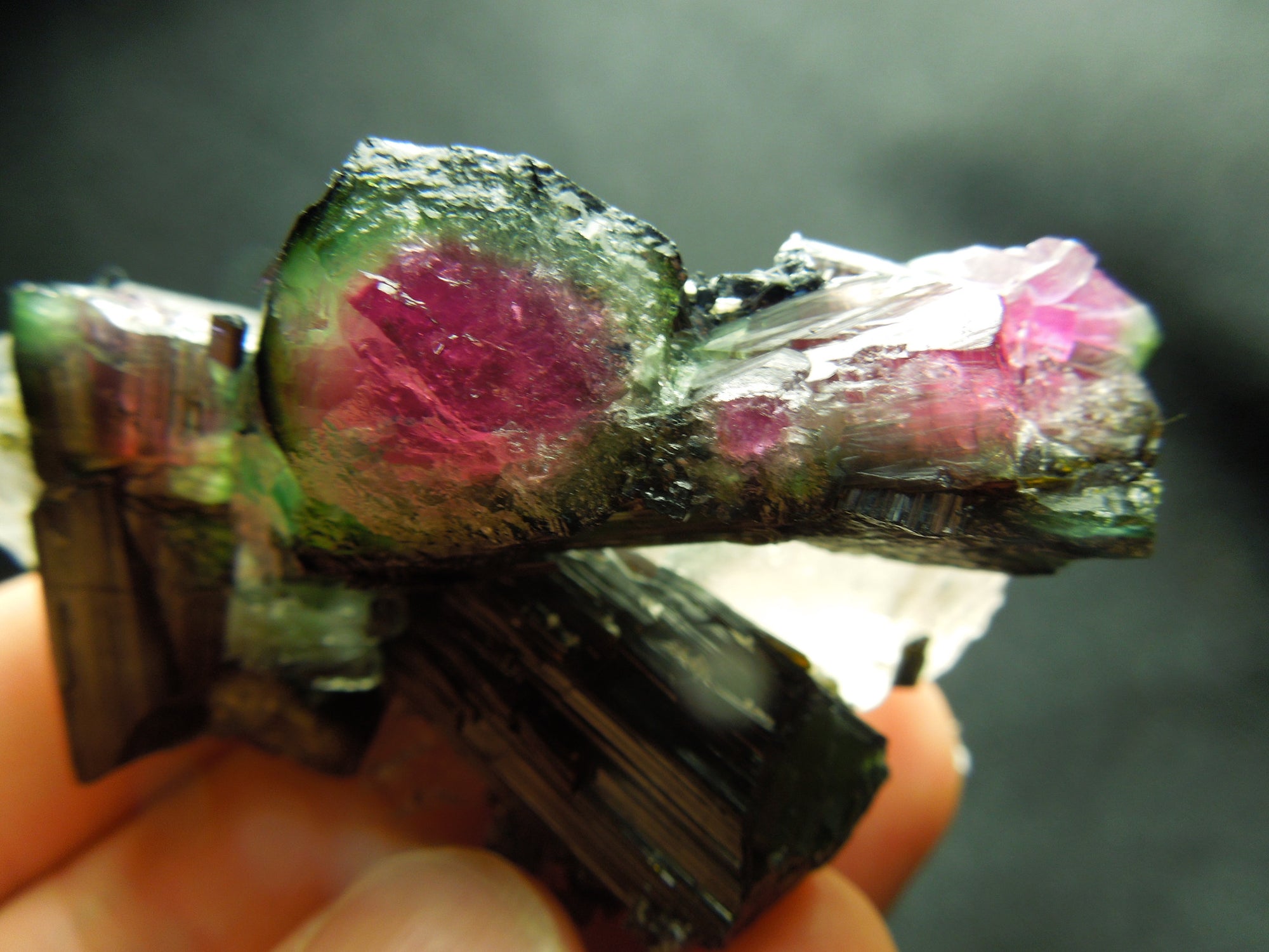 Watermelon Tourmaline w/ Quartz