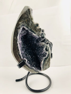 Druzy Black Quartz Stalactite Formation