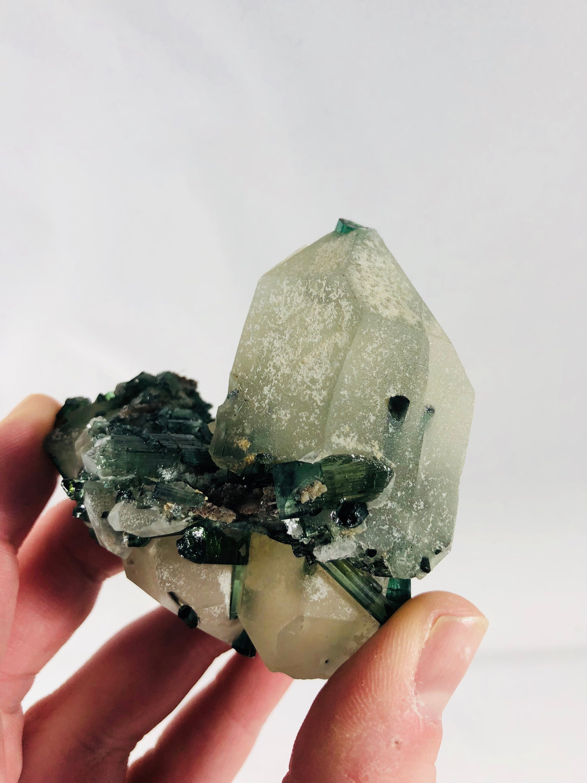 Quartz with Green Tourmaline