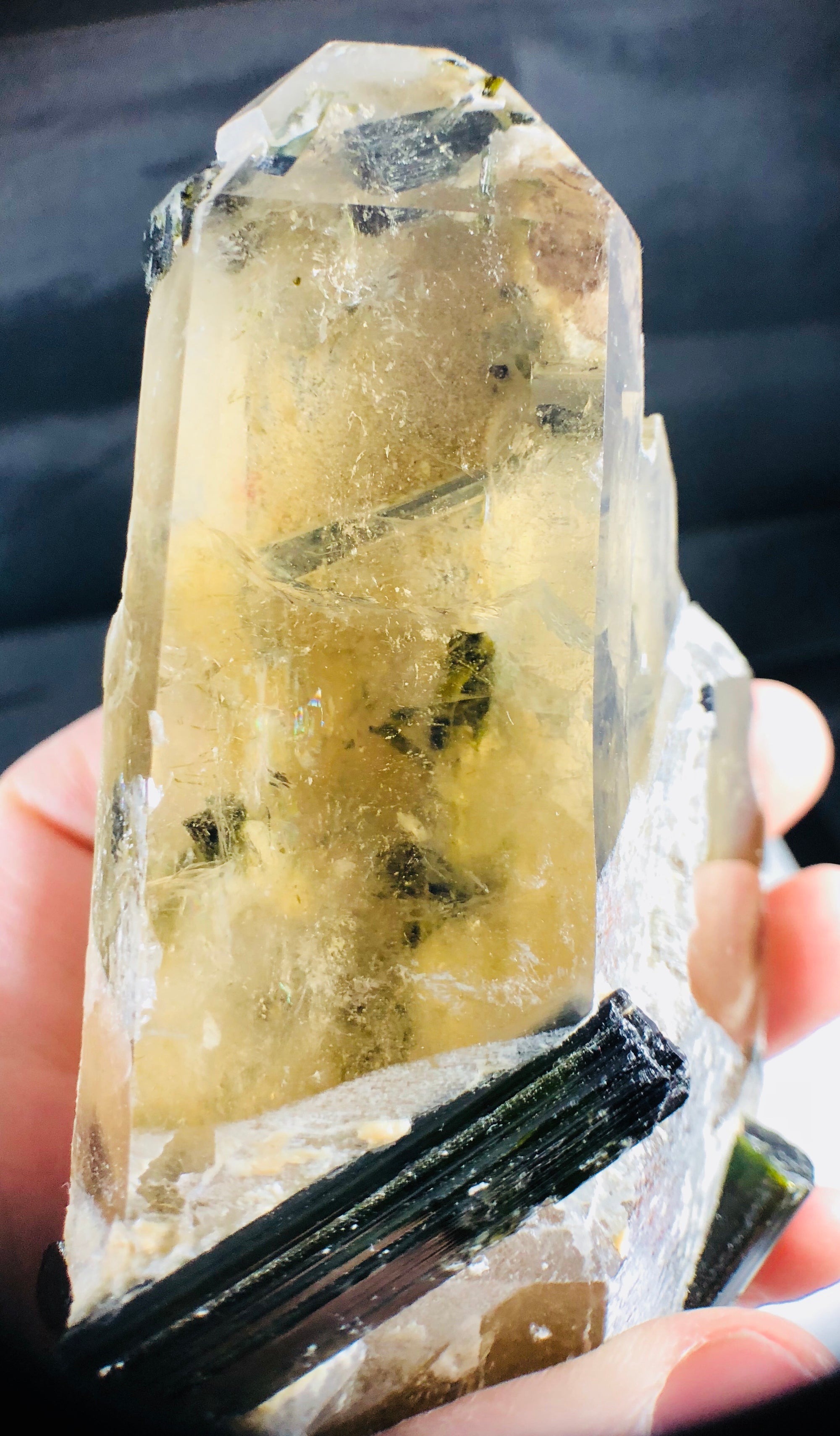 Smoky Citrine w/ Green Tourmaline
