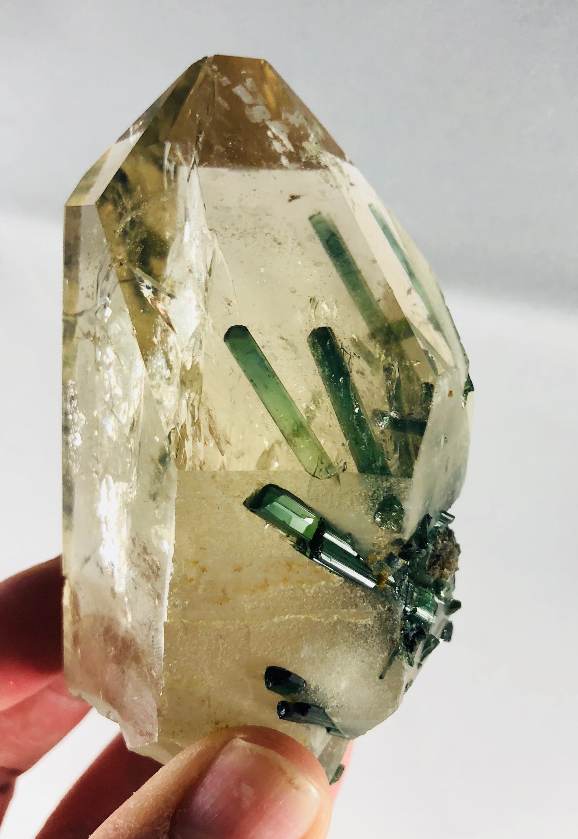 Quartz with Green Tourmaline