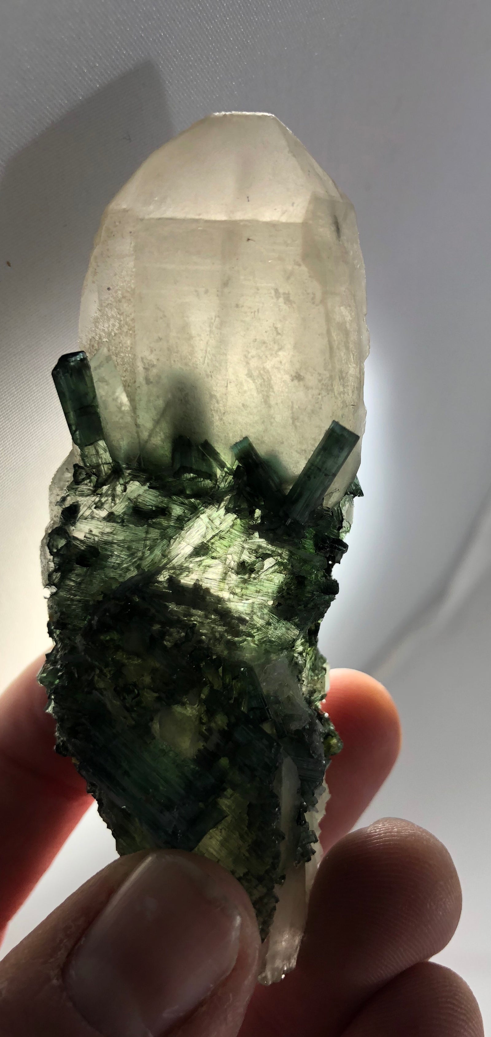 Quartz with Green Tourmaline