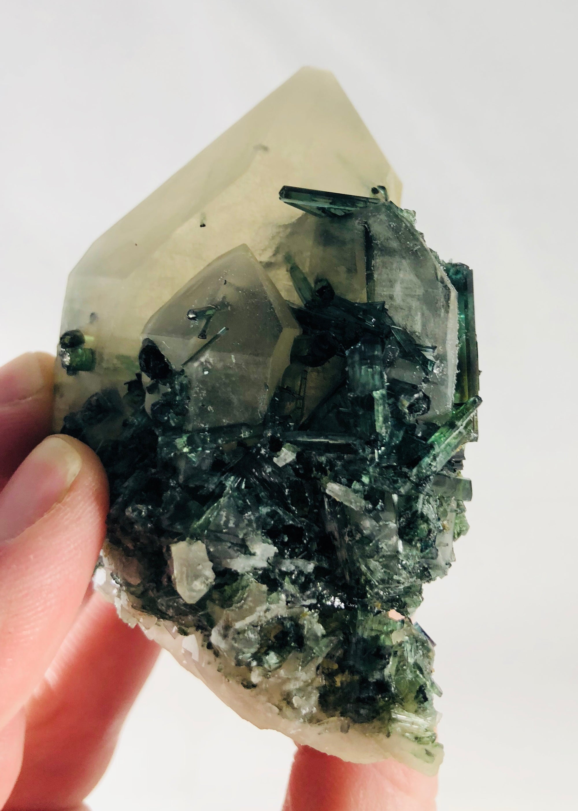 Quartz with Green Tourmaline