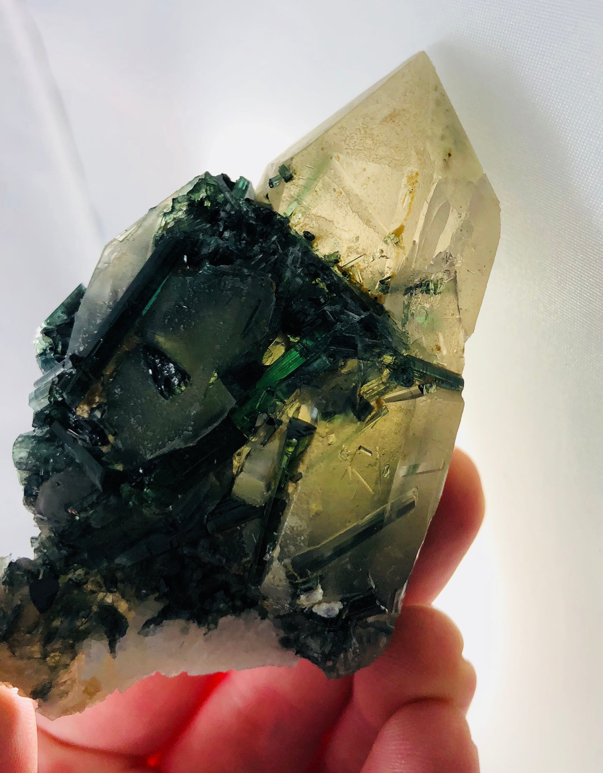 Quartz with Green Tourmaline