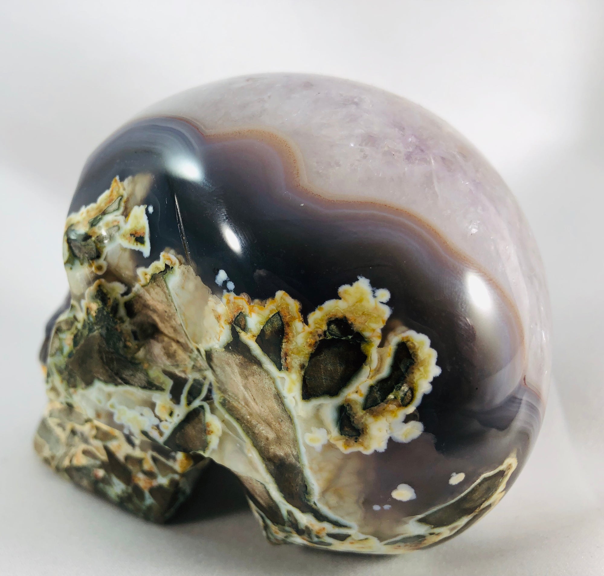 Amethyst and Agate Skull