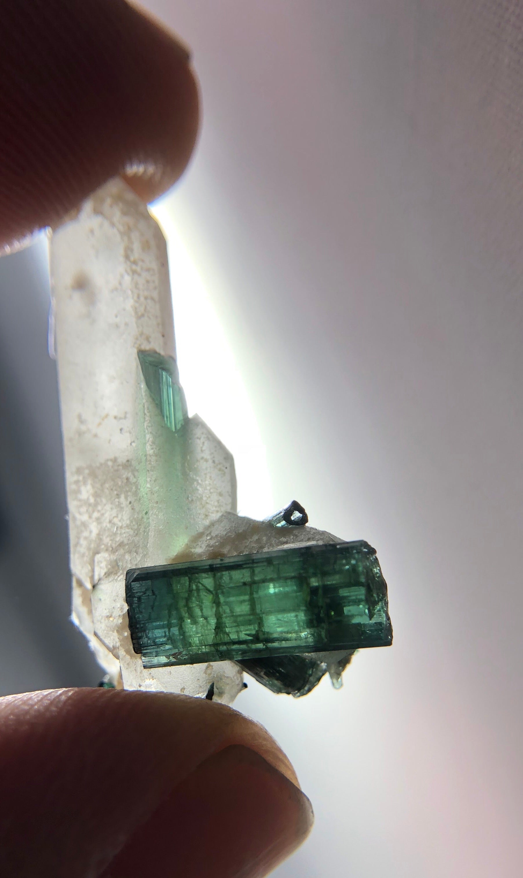Quartz with Green Tourmaline