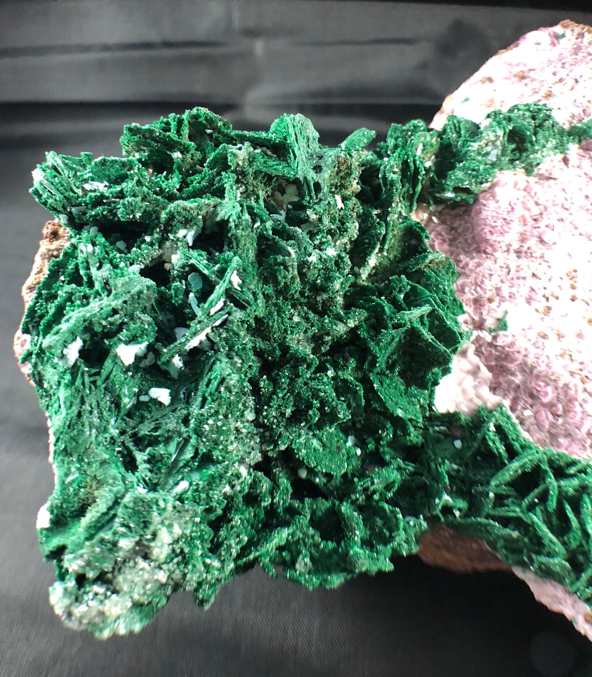 Quartz w/ Spherocobaltite and Malachite, 3.25 lbs.