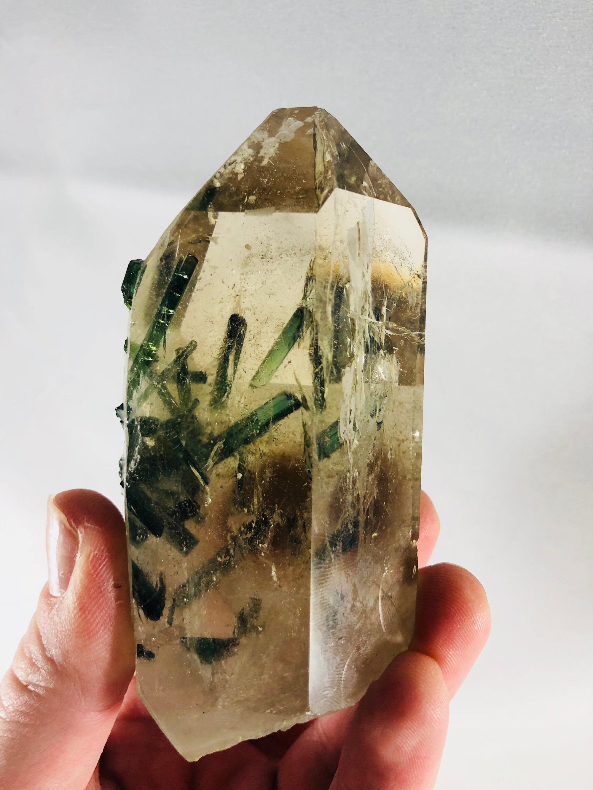 Quartz with Green Tourmaline