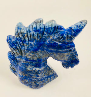 Lapis Unicorn Carving