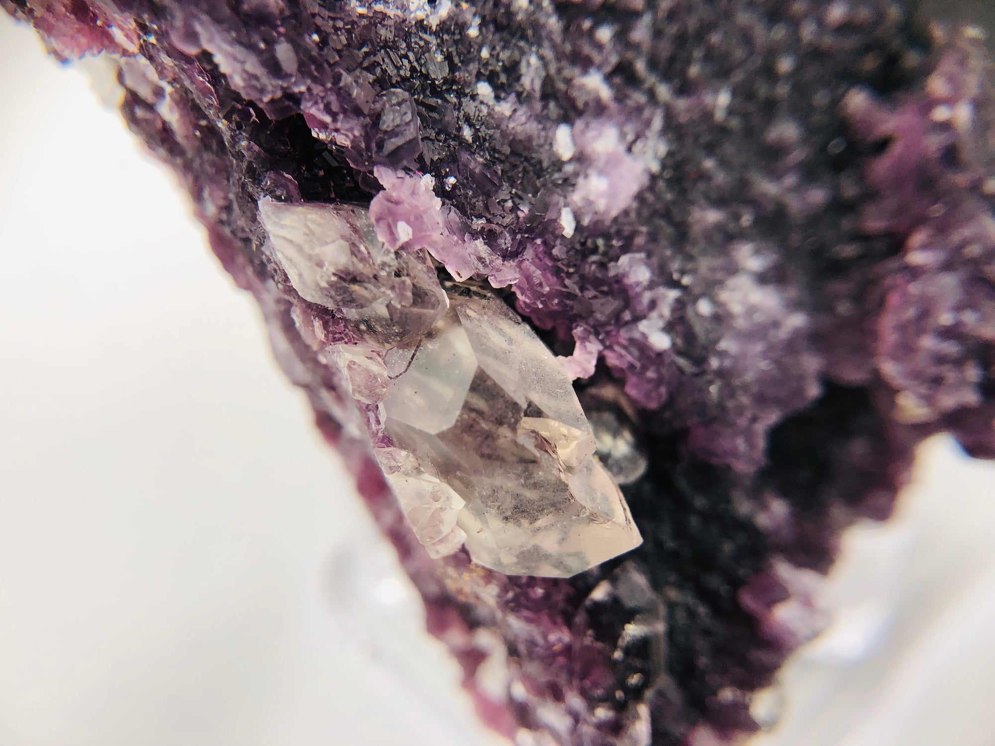 Rubellite Tourmaline on Lepidolite w/ Quartz