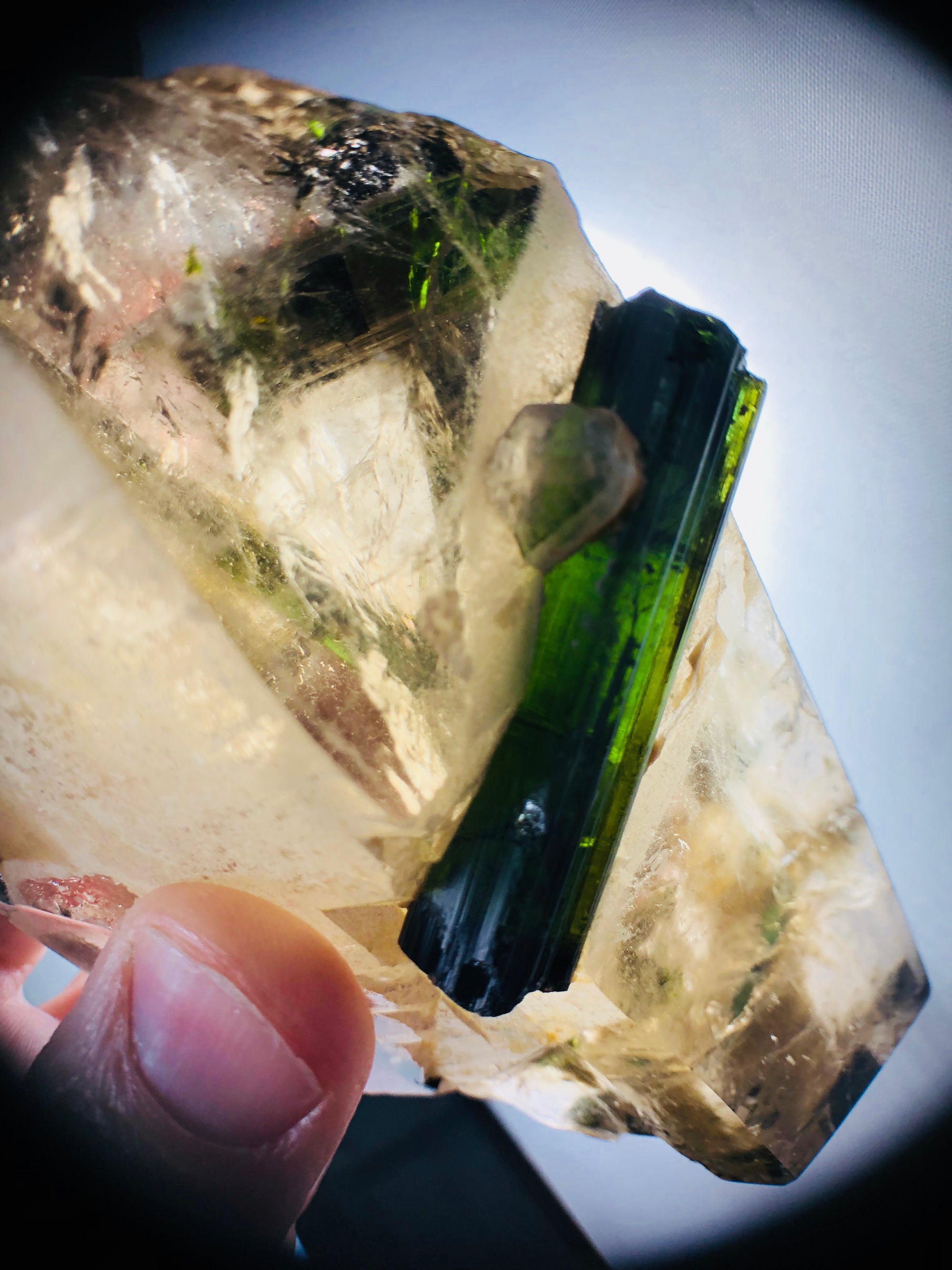 Smoky Citrine w/ Green Tourmaline