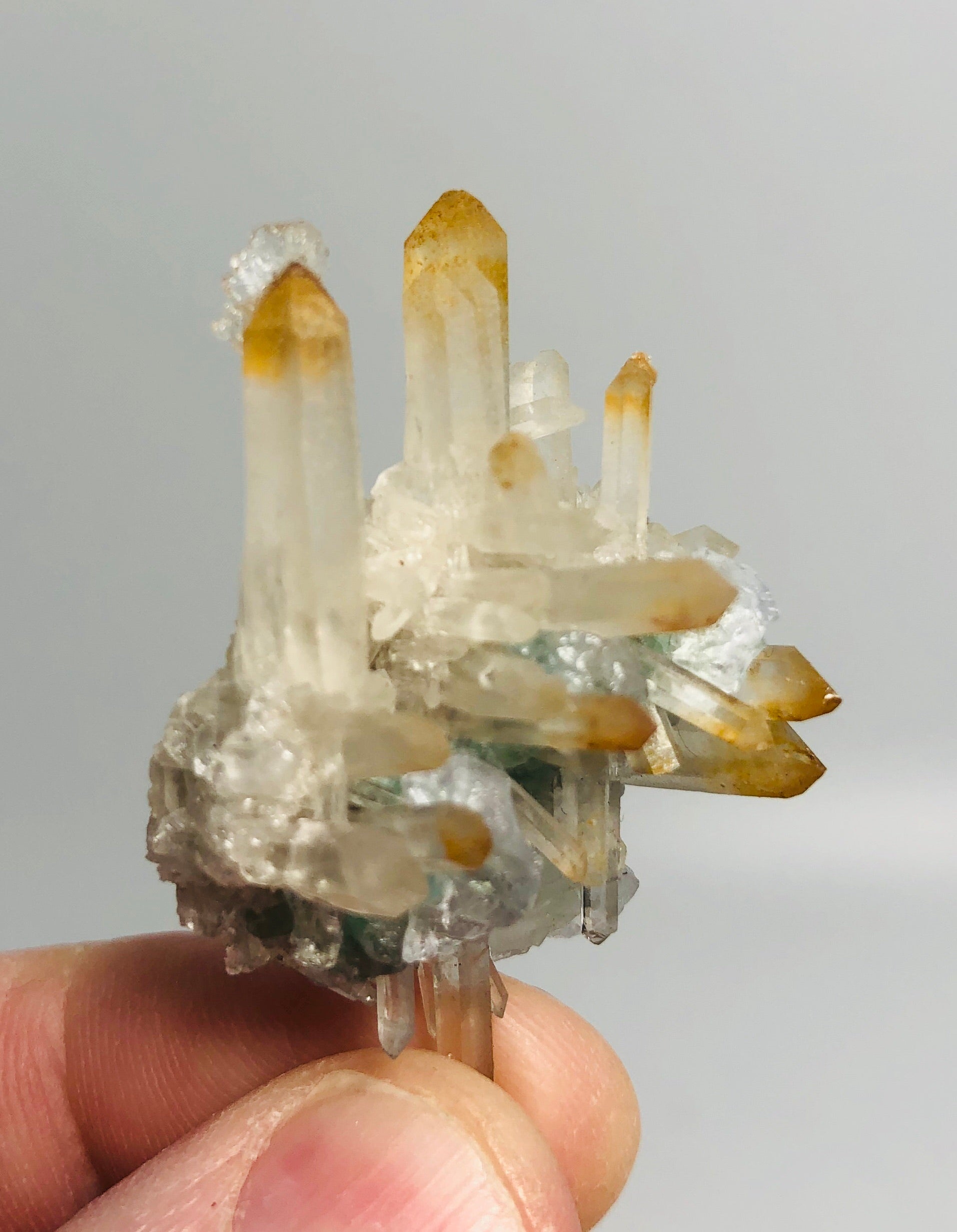 Quartz w/ Fluorite, Goshenite, & Hyalite Opal, Namibia