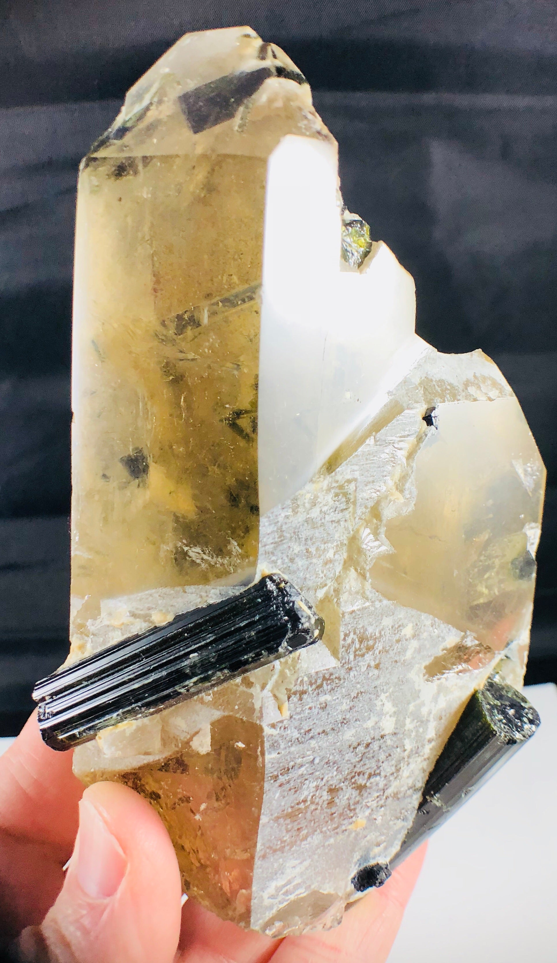 Smoky Citrine w/ Green Tourmaline