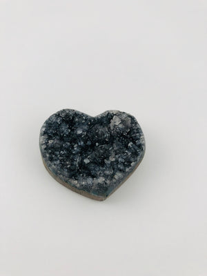 Druzy Black Amethyst Heart, Uruguay