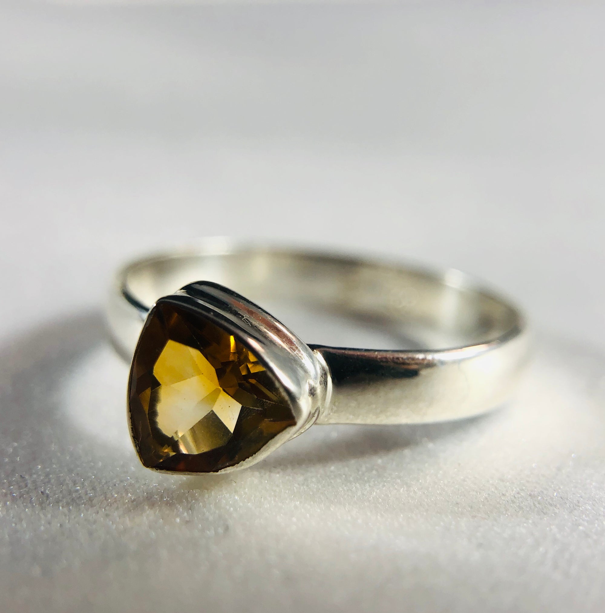 Faceted Natural Citrine Ring