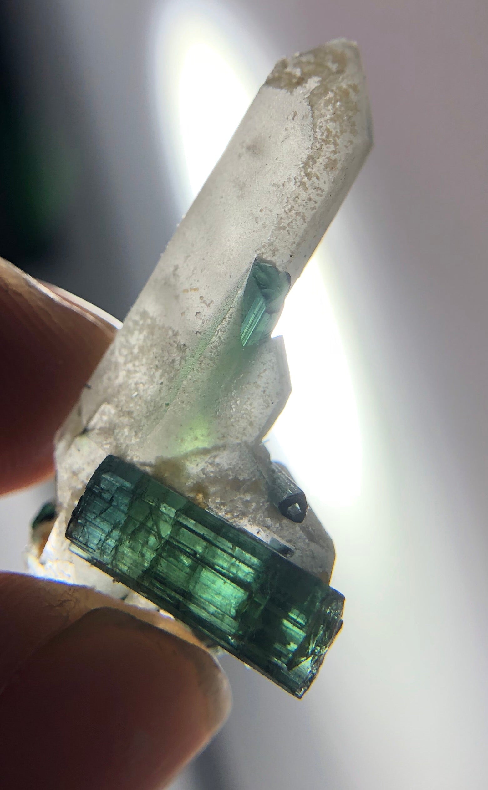 Quartz with Green Tourmaline