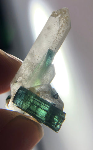 Quartz with Green Tourmaline
