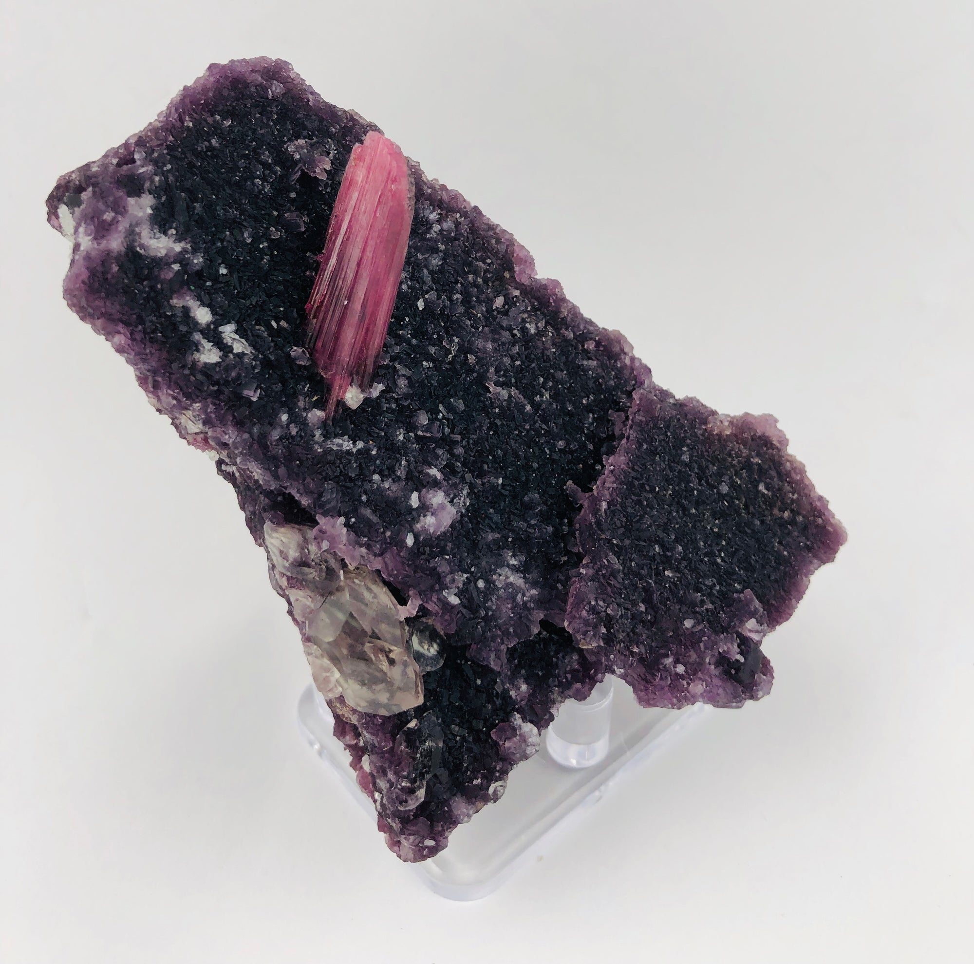 Rubellite Tourmaline on Lepidolite w/ Quartz