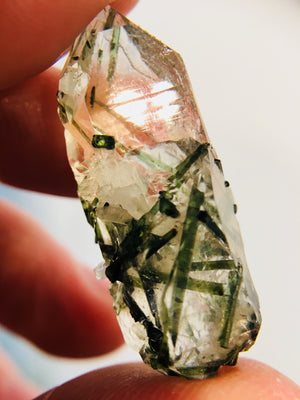 Quartz w/ Green Tourmaline, Brasil