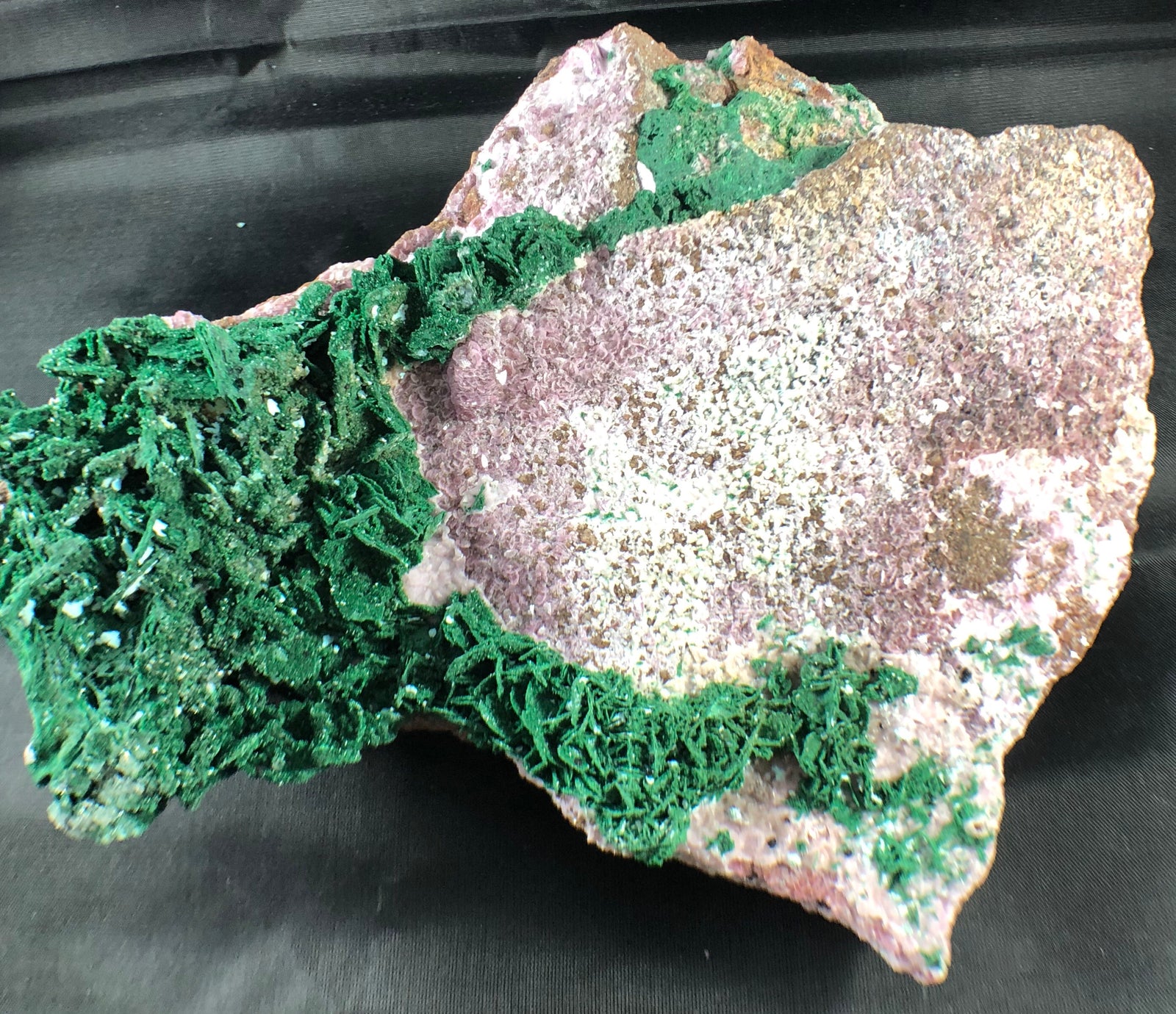 Quartz w/ Spherocobaltite and Malachite, 3.25 lbs.