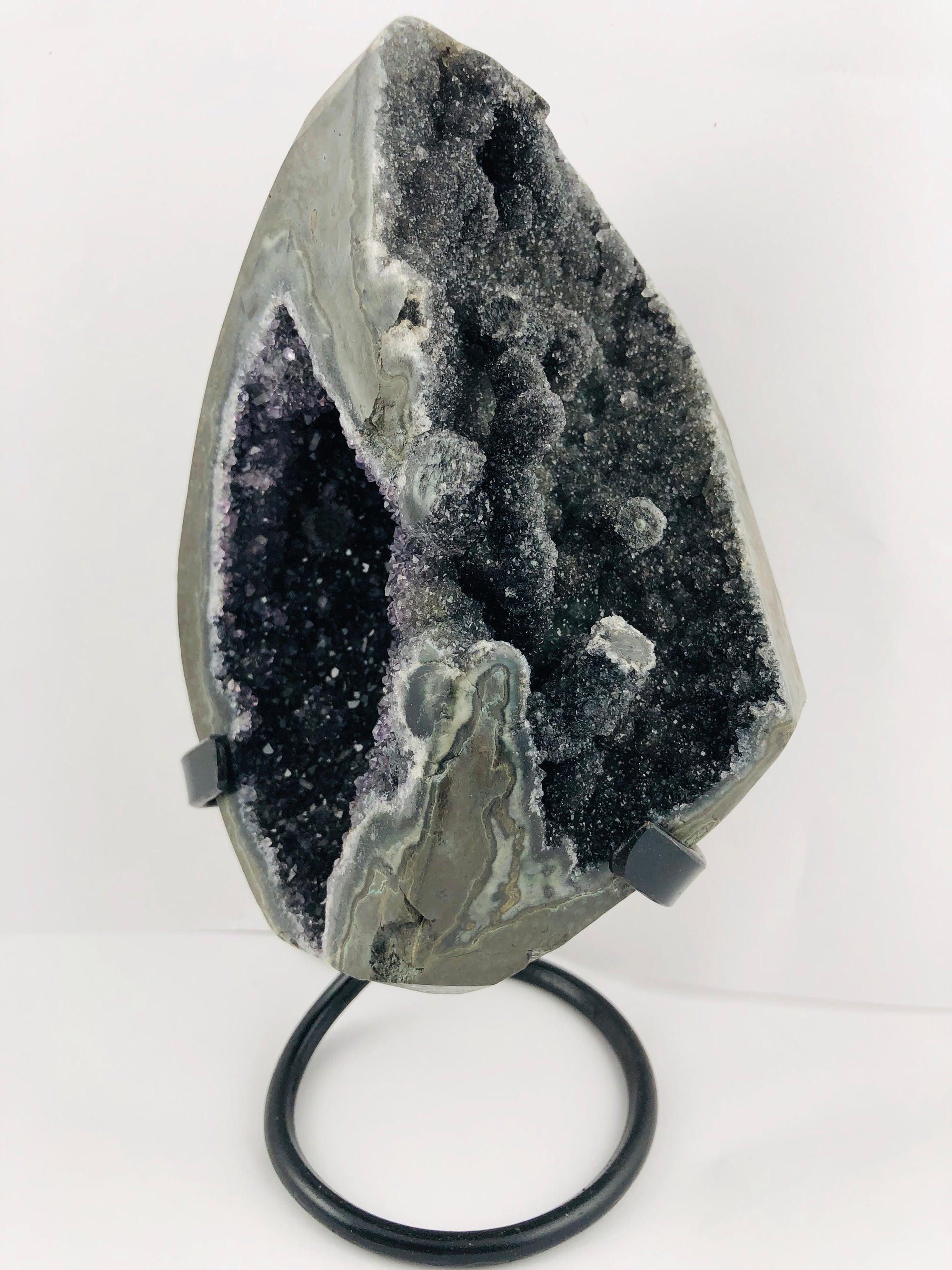 Druzy Black Quartz Stalactite Formation