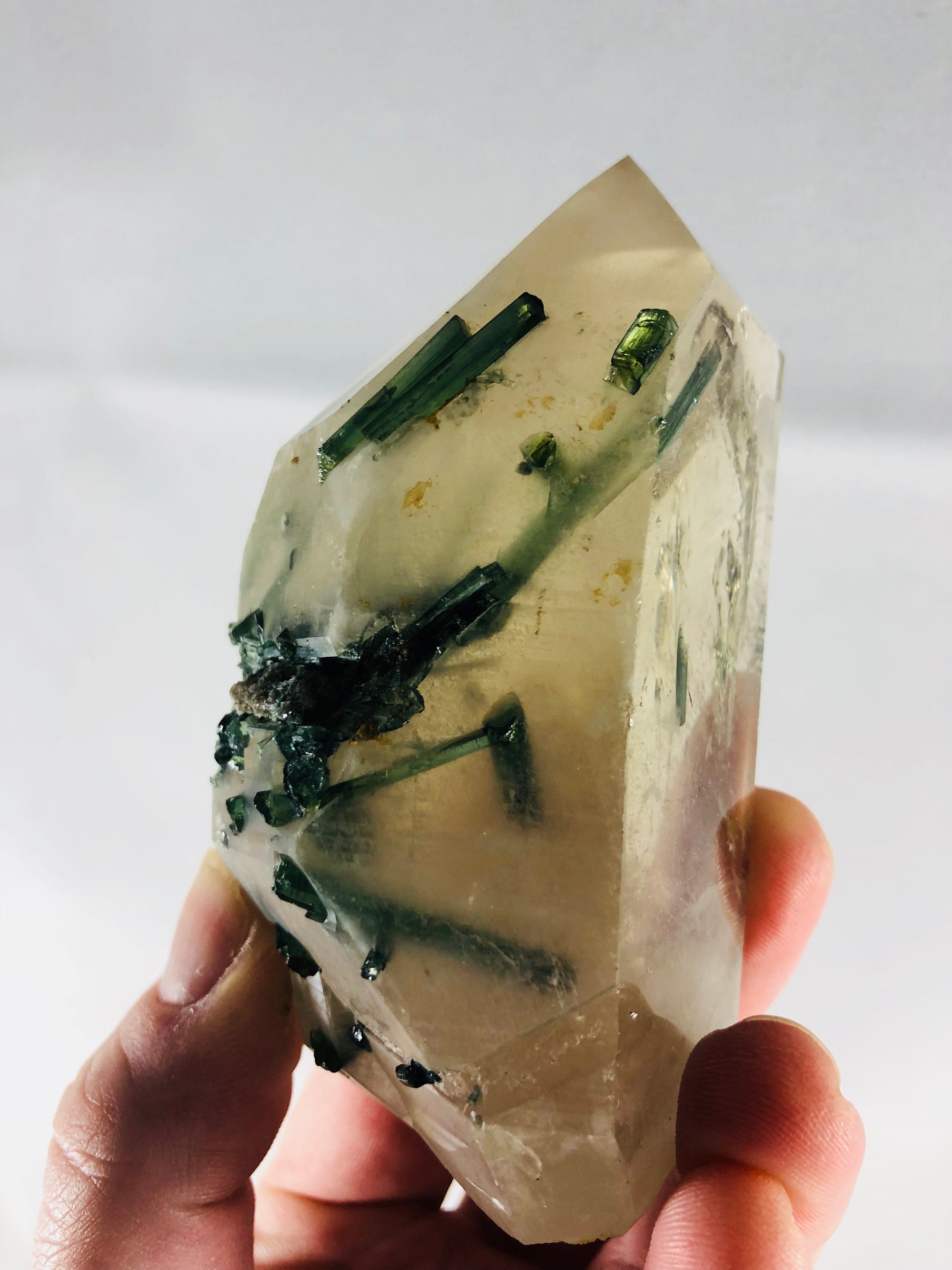 Quartz with Green Tourmaline