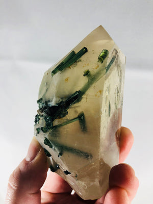 Quartz with Green Tourmaline