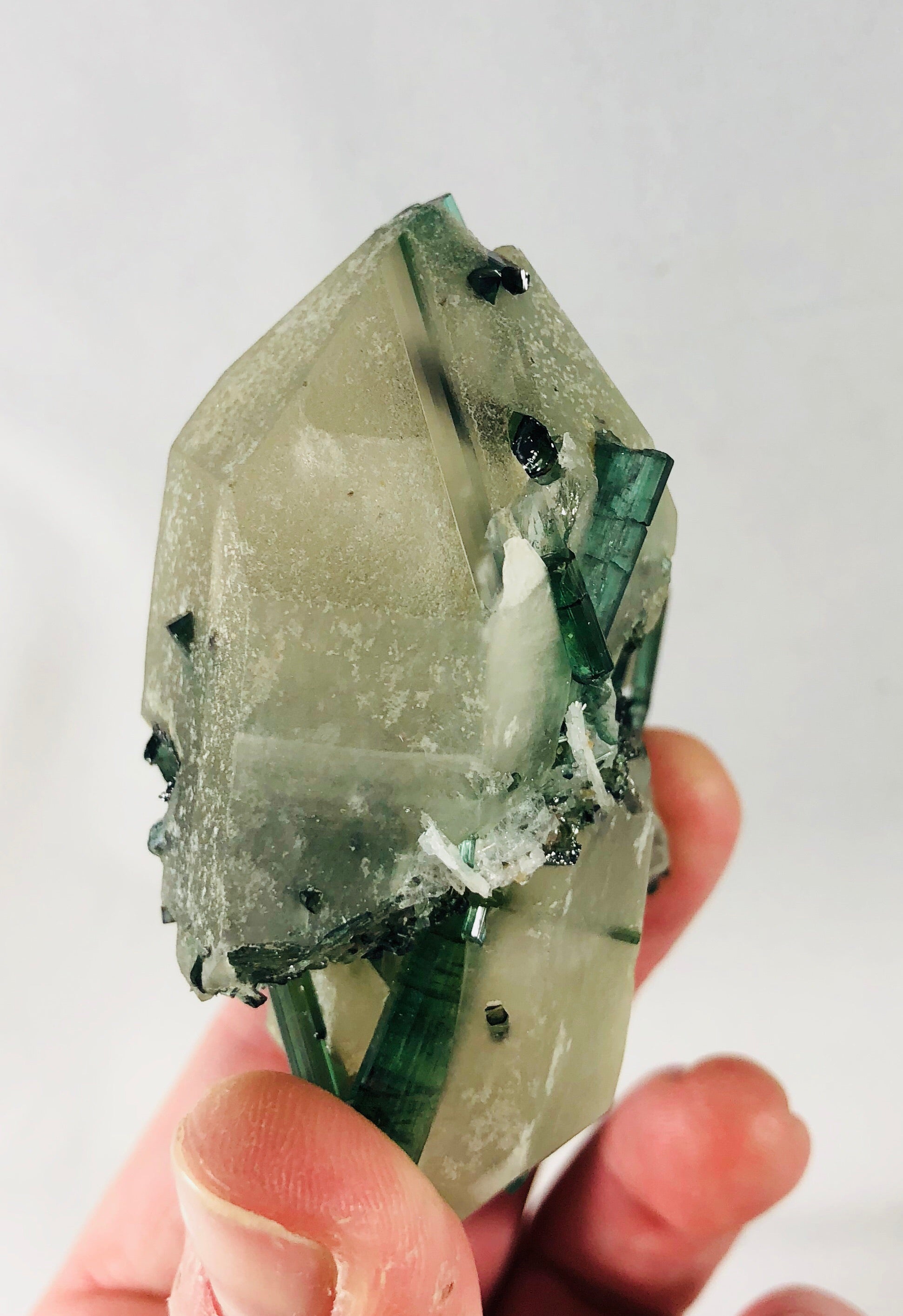 Quartz with Green Tourmaline