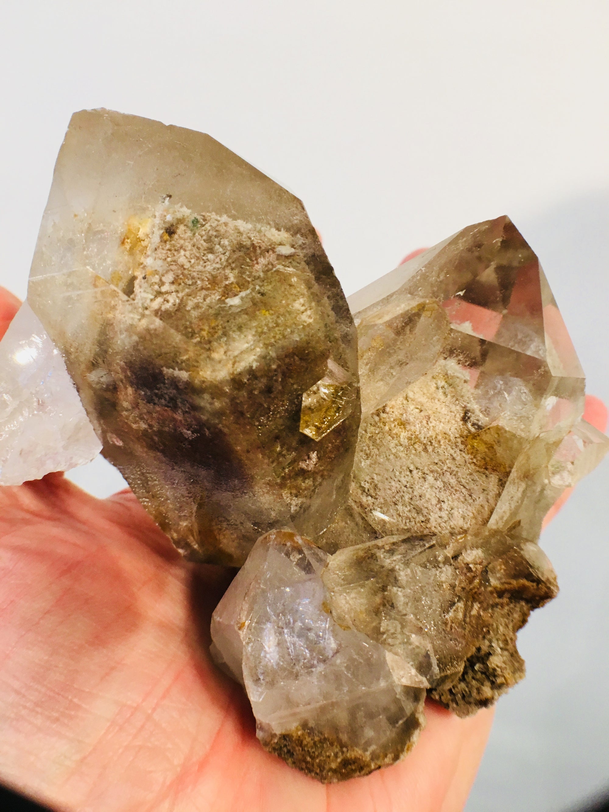 Quartz w/ Chlorite, 1.33 lbs., Lodolite, Brasil