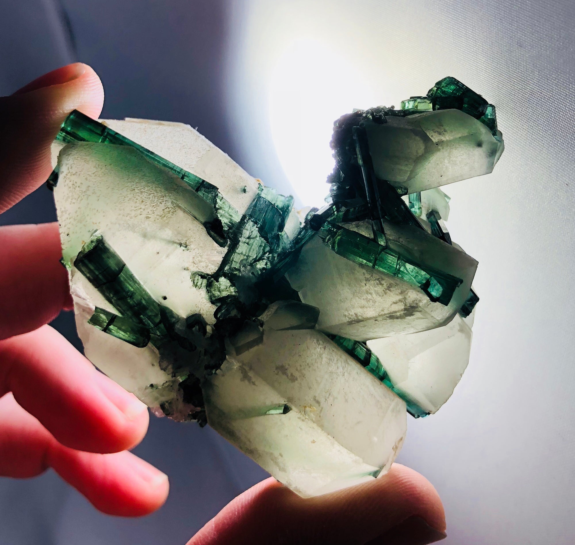 Quartz with Green Tourmaline