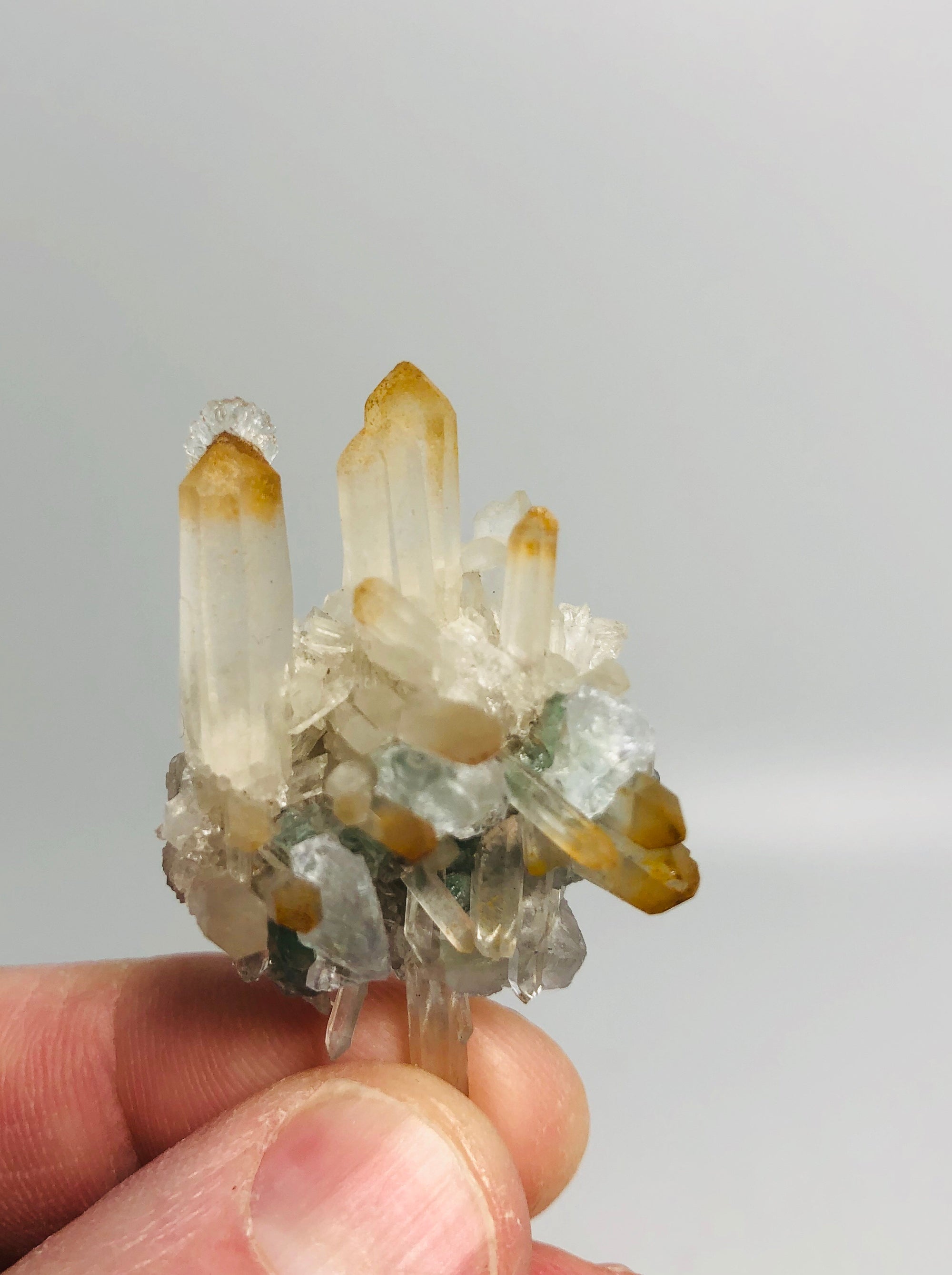 Quartz w/ Fluorite, Goshenite, & Hyalite Opal, Namibia