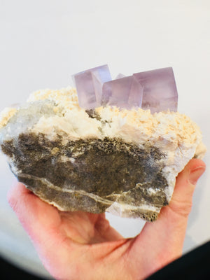 Fluorite w/ Dolomite, 2.98 lbs., Tauorirt Mine, Morocco