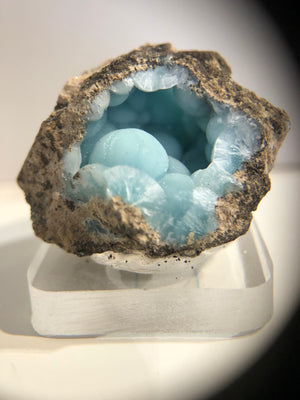 Hemimorphite mounted on acrylic