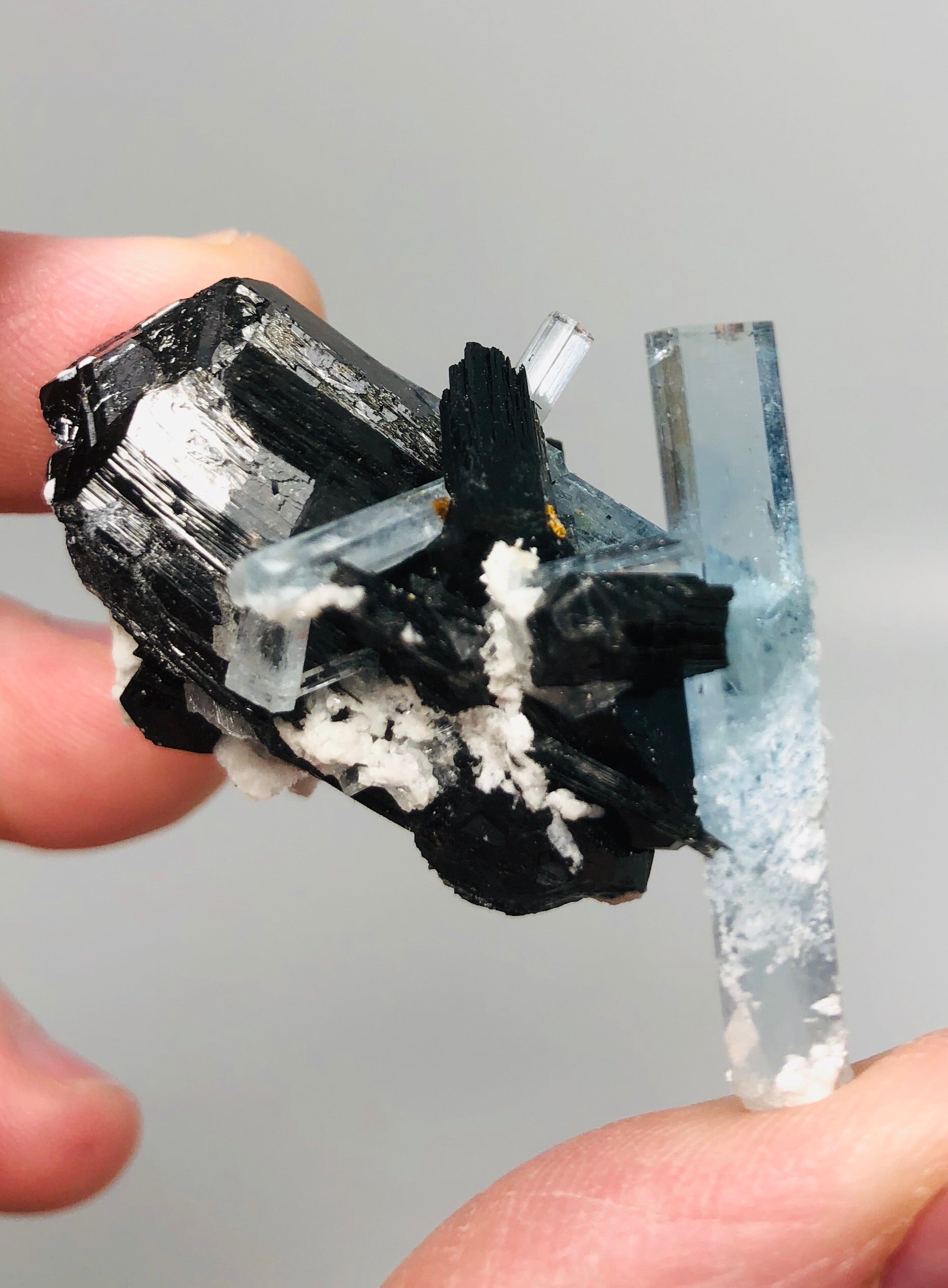 Aquamarine w/ Schorl Tourmaline, Namibia