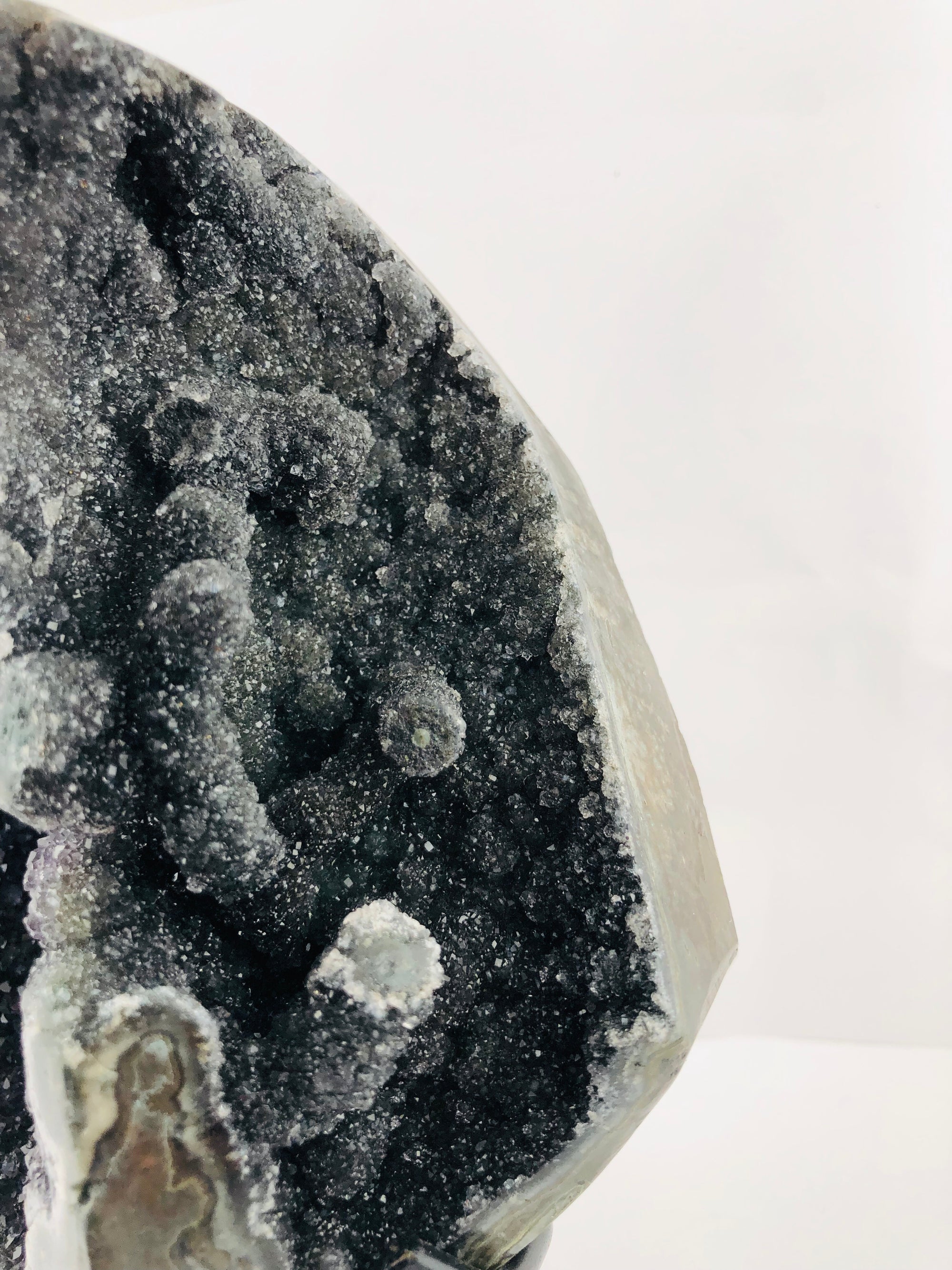 Druzy Black Quartz Stalactite Formation