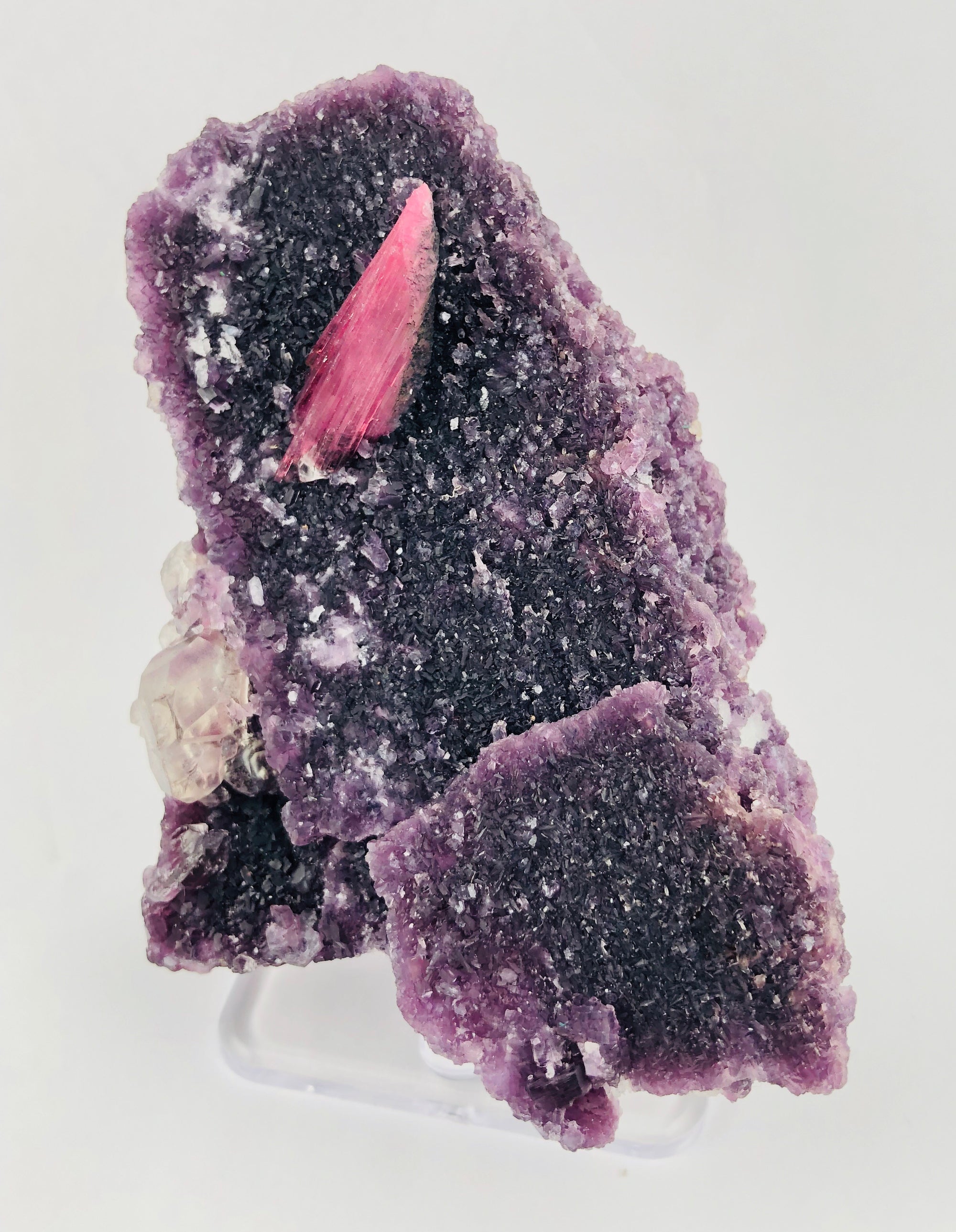 Rubellite Tourmaline on Lepidolite w/ Quartz