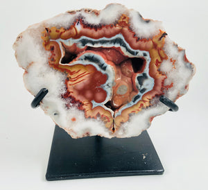 Agate on Custom Metal Stand, Uruguay