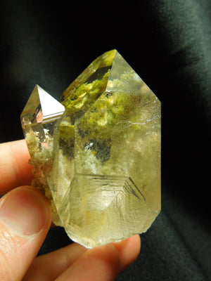 Chlorite Quartz Cluster w/ internal pyrite cube