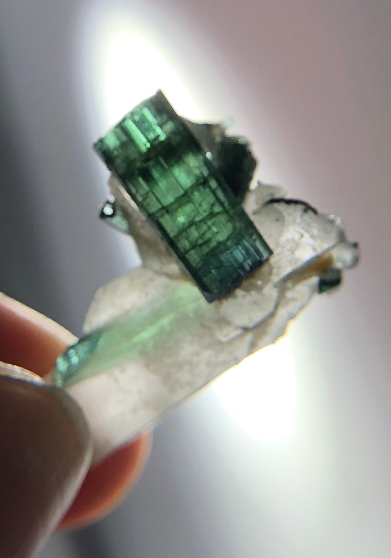 Quartz with Green Tourmaline