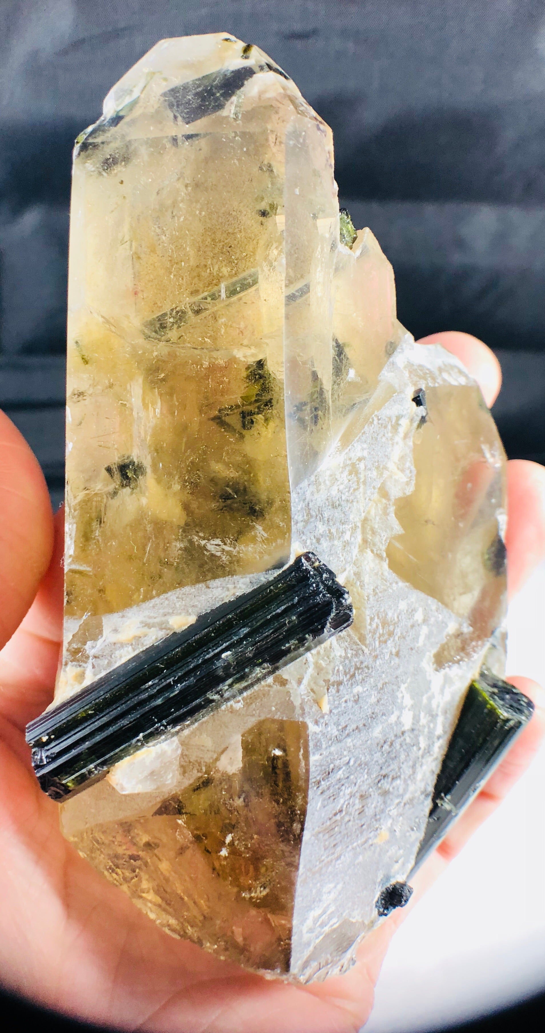 Smoky Citrine w/ Green Tourmaline