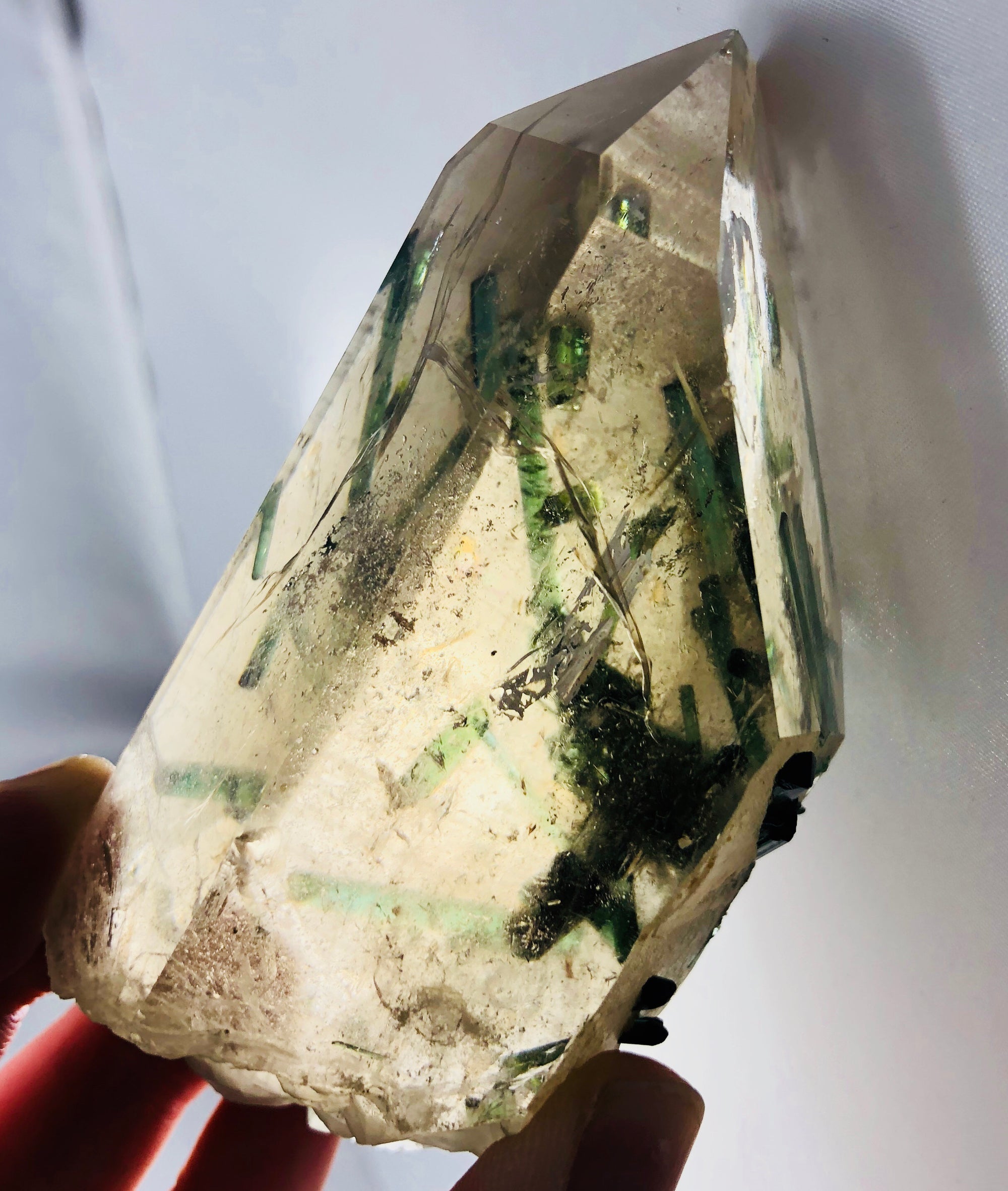Quartz with Green Tourmaline
